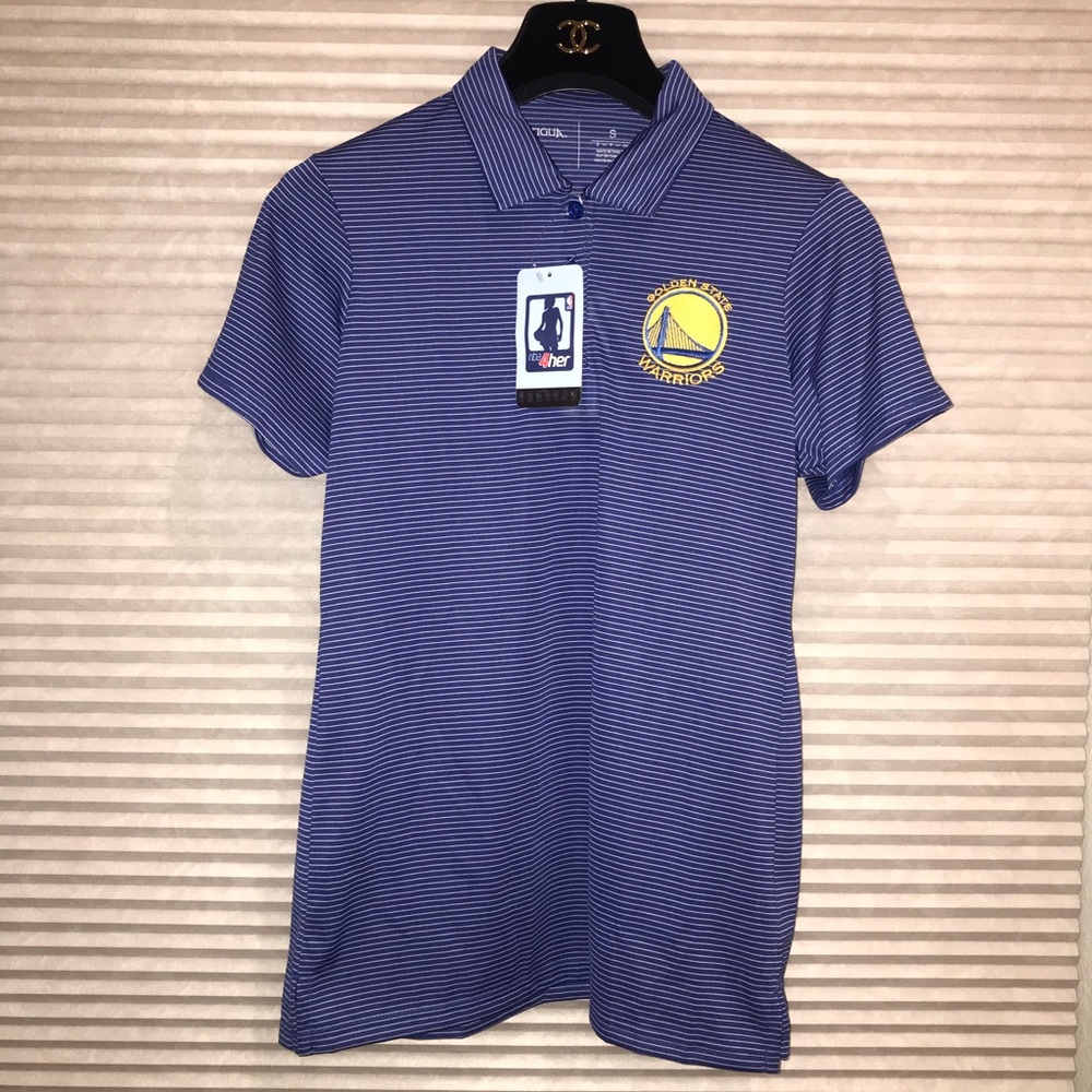 NWT Golden State Warriors Antigua Blue Polo Shirt